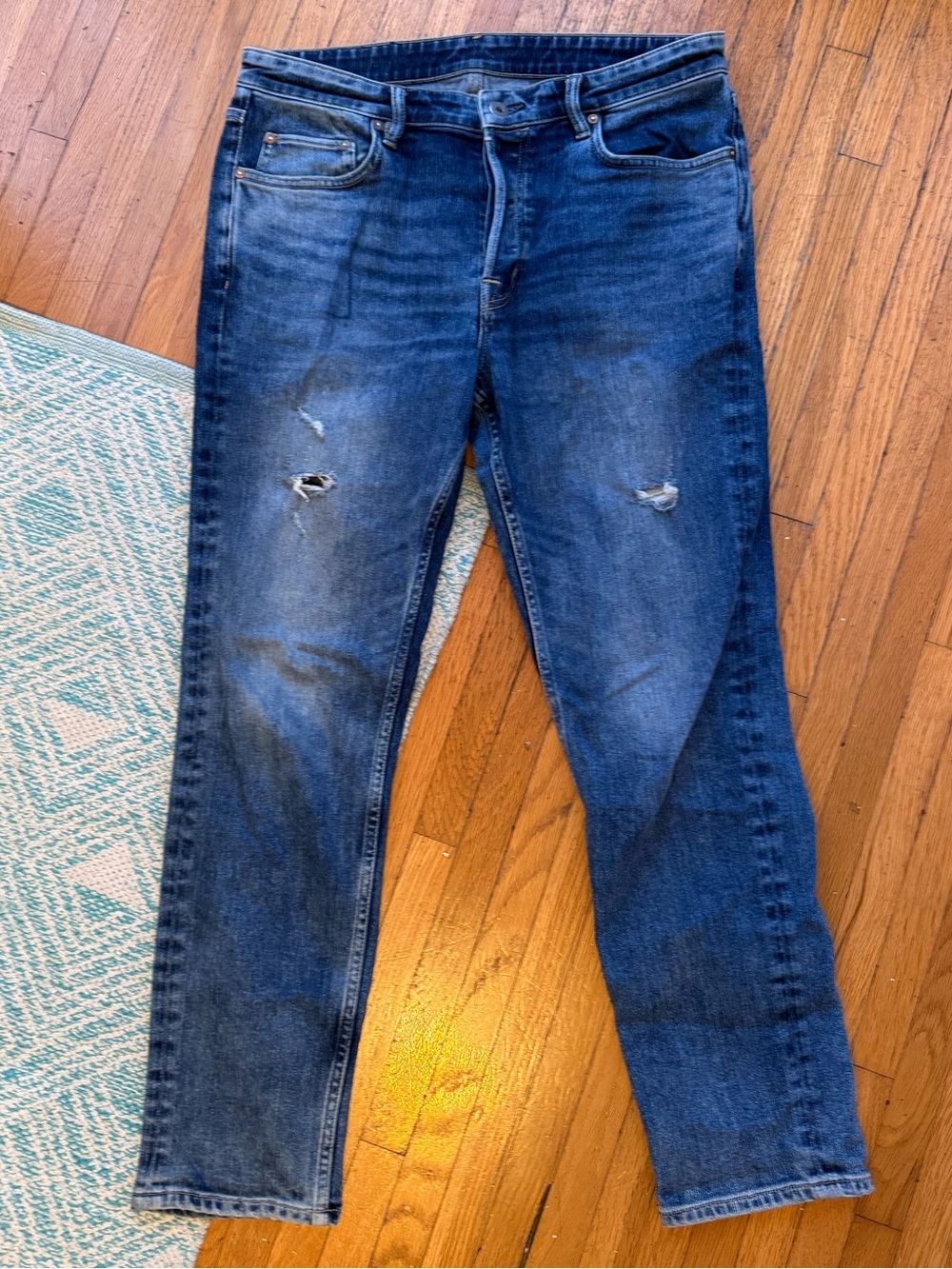 Men’s All Saints Distressed Slim Jeans, Size 32